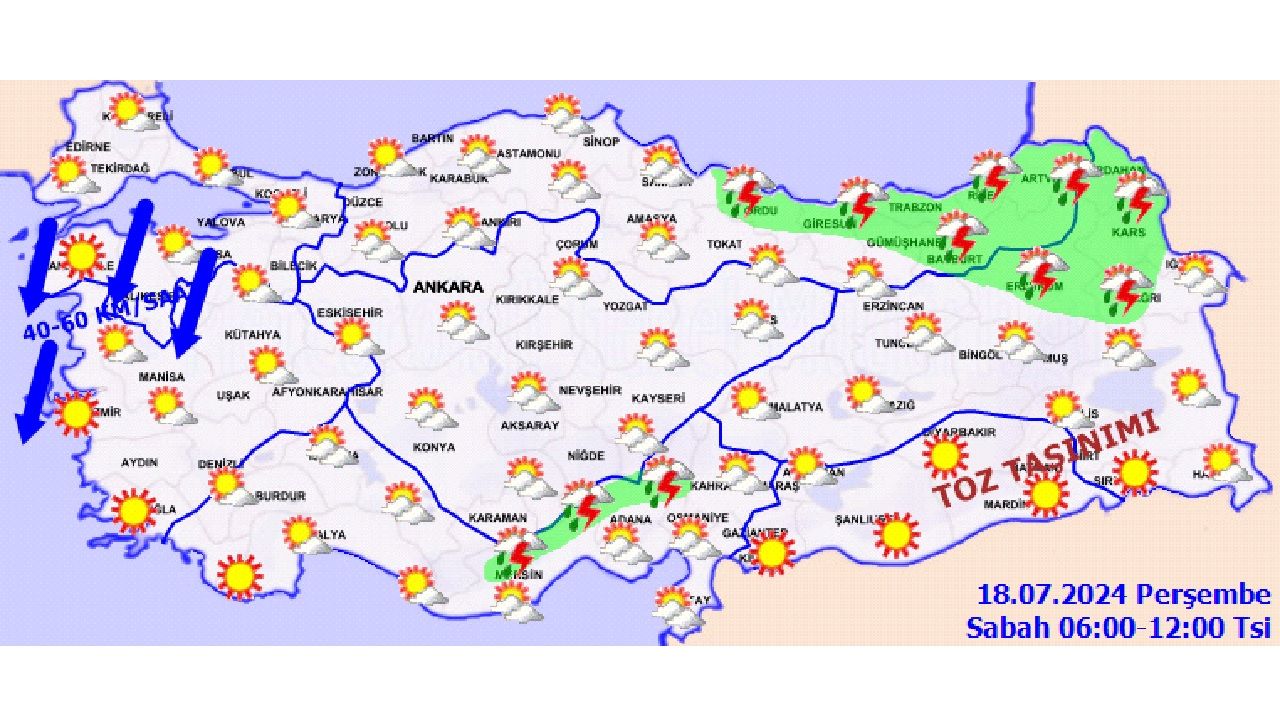 18 Temmuz 2024 Perşembe Türkiye geneli hava durumu! İşte il il hava durumu... 3