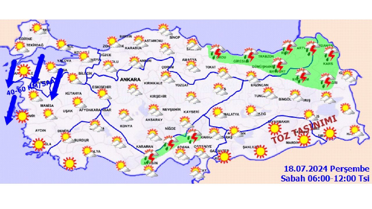 18 Temmuz 2024 Perşembe Türkiye geneli hava durumu! İşte il il hava durumu... 4