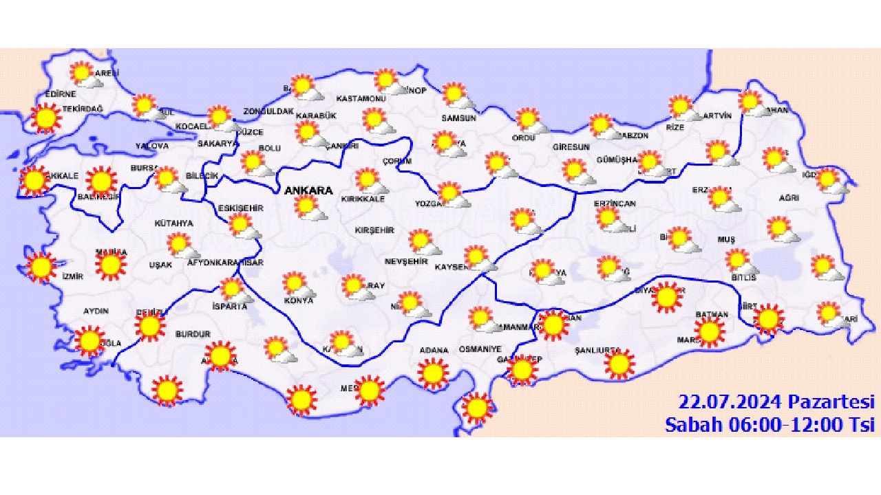 22 Temmuz 2024 Pazartesi Türkiye geneli hava durumu! İşte il il hava durumu... 3