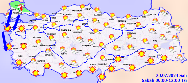 Sıcaklıklar düşüyor! Birçok ile yağış geliyor: İşte 23 Temmuz 2024 hava durumu tahminleri 2