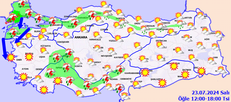 Sıcaklıklar düşüyor! Birçok ile yağış geliyor: İşte 23 Temmuz 2024 hava durumu tahminleri 3