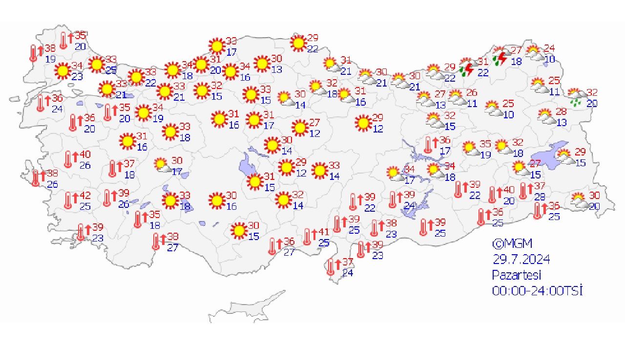 29 Temmuz 2024 Türkiye geneli hava durumu yayınlandı! İşte il il hava durumu... 2