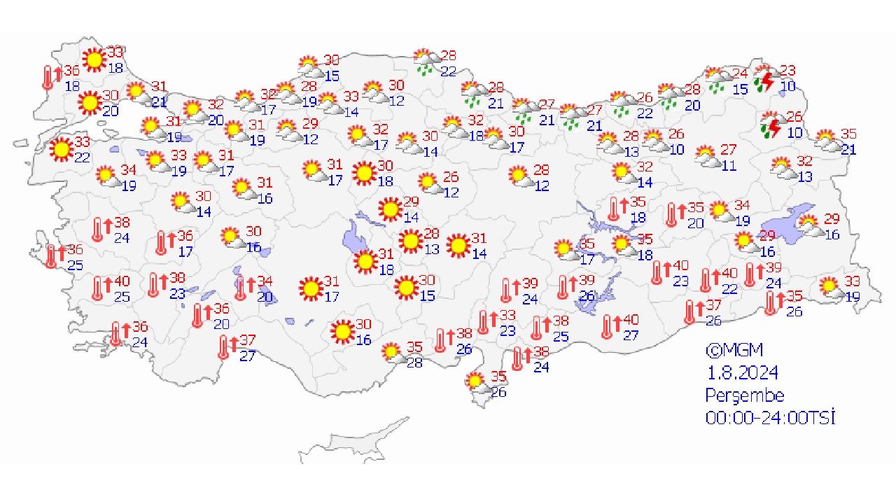 1 Ağustos 2024 Türkiye geneli hava durumu! İşte il il beklenen sıcaklıklar... 2