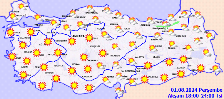 Meteoroloji, 1 Ağustos 2024 hava durumu tahminlerini paylaştı! İşte il il tahminler 4