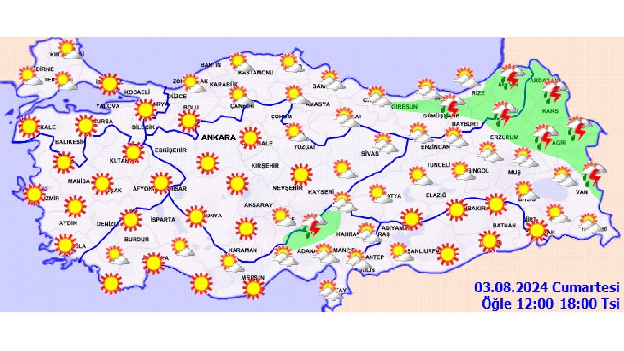 3 Ağustos 2024 Türkiye geneli hava durumu raporu yayınlandı! İşte il il beklenen sıcaklık değerleri... 4