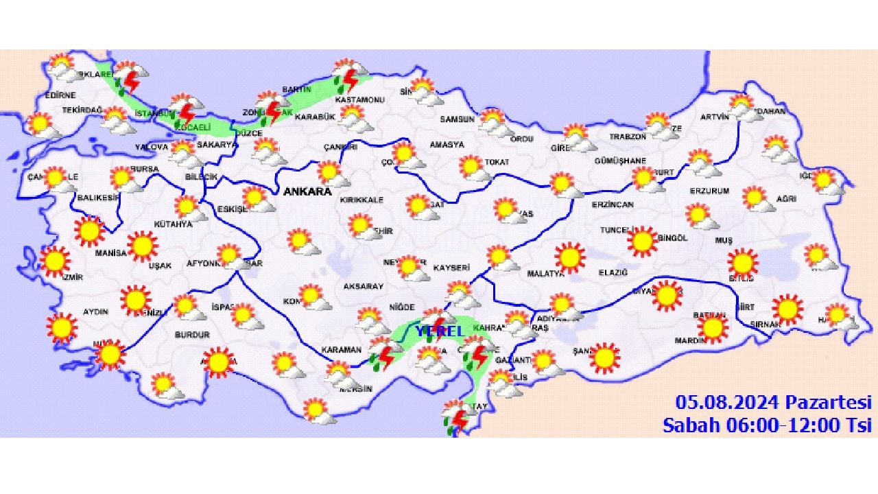 5 Ağustos 2024 Türkiye geneli hava durumu! İşte beklenen sıcaklıklar... 3