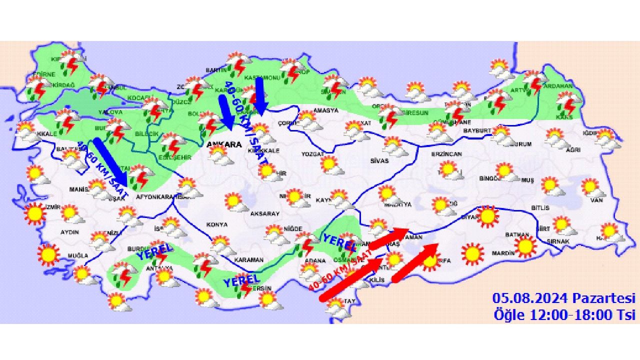 5 Ağustos 2024 Türkiye geneli hava durumu! İşte beklenen sıcaklıklar... 4