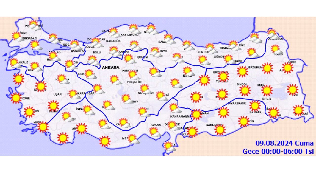 9 Ağustos 2024 Türkiye geneli hava durumu | İşte il il hava sıcaklıkları... 2