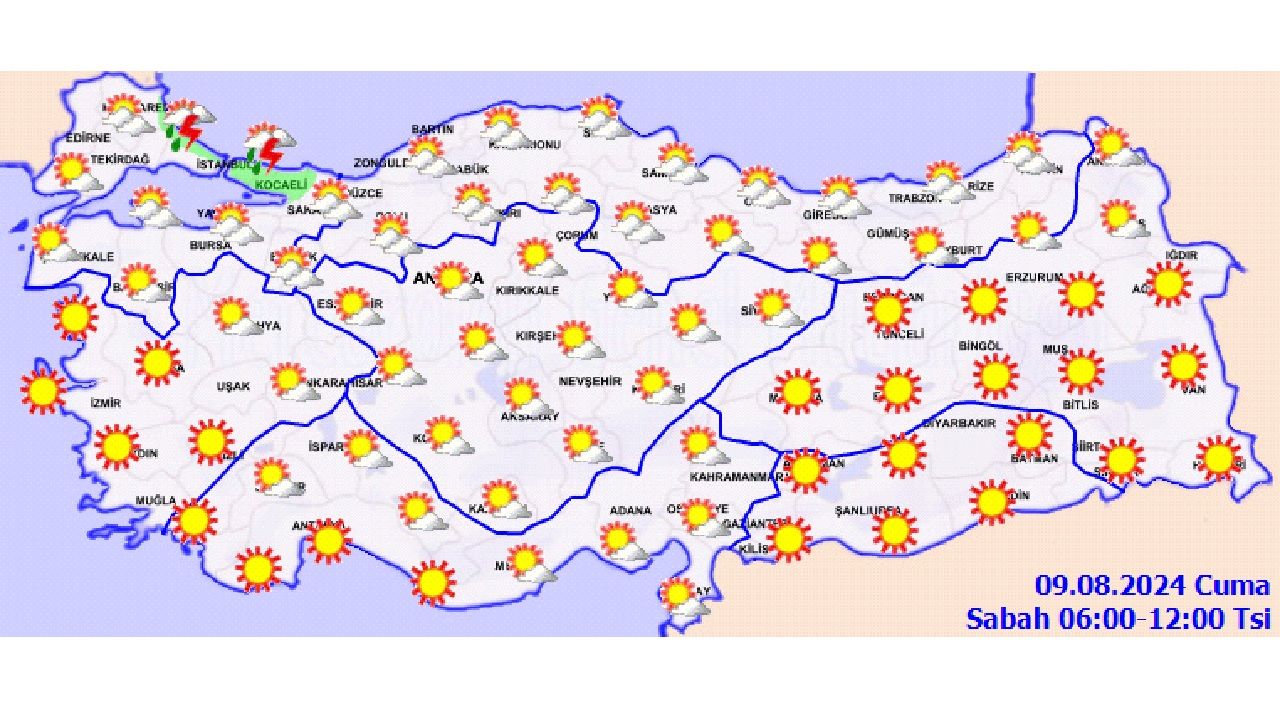 9 Ağustos 2024 Türkiye geneli hava durumu | İşte il il hava sıcaklıkları... 3