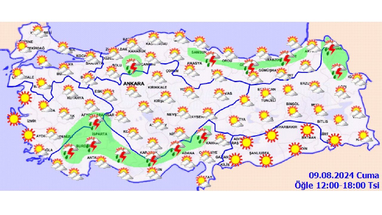 9 Ağustos 2024 Türkiye geneli hava durumu | İşte il il hava sıcaklıkları... 4