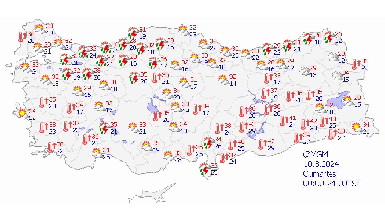 10 Ağustos 2024 Türkiye geneli hava durumu raporu yayınlandı! İşte il il hava sıcaklıkları 1