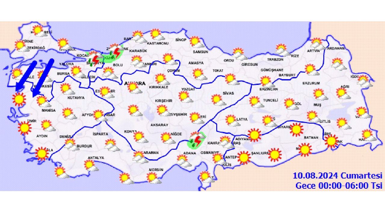 10 Ağustos 2024 Türkiye geneli hava durumu raporu yayınlandı! İşte il il hava sıcaklıkları 2