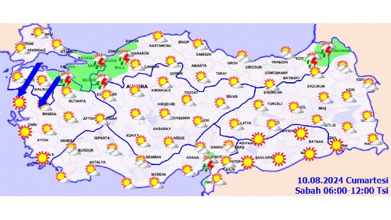 10 Ağustos 2024 Türkiye geneli hava durumu raporu yayınlandı! İşte il il hava sıcaklıkları 3