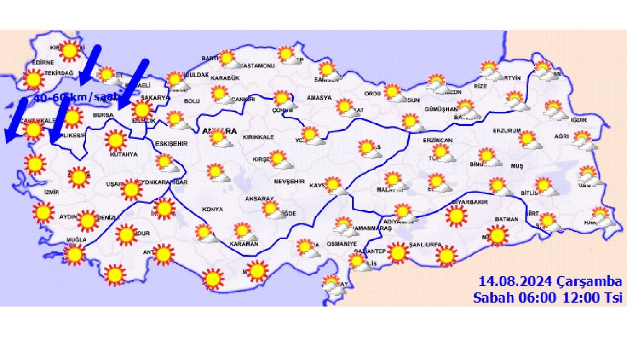 14 Ağustos 2024 Türkiye geneli hava durumu raporu yayınlandı! İşte il il hava durumu... 3