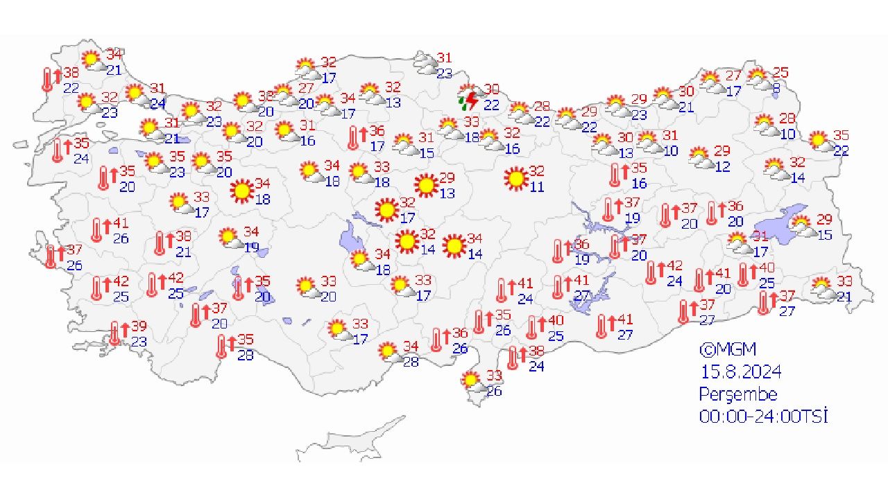 15 Ağustos 2024 Türkiye geneli hava durumu tahminleri yayınlandı! İşte il il hava durumu... 1