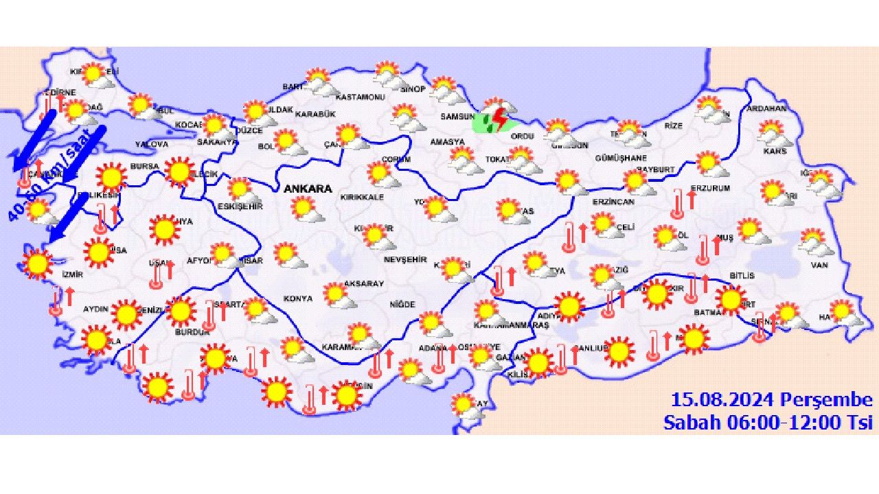 15 Ağustos 2024 Türkiye geneli hava durumu tahminleri yayınlandı! İşte il il hava durumu... 4