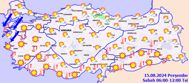 Meteorolojiden 15 Ağustos hava durumu raporu! O illerde sıcaklık 40 dereceyi aşacak! 2