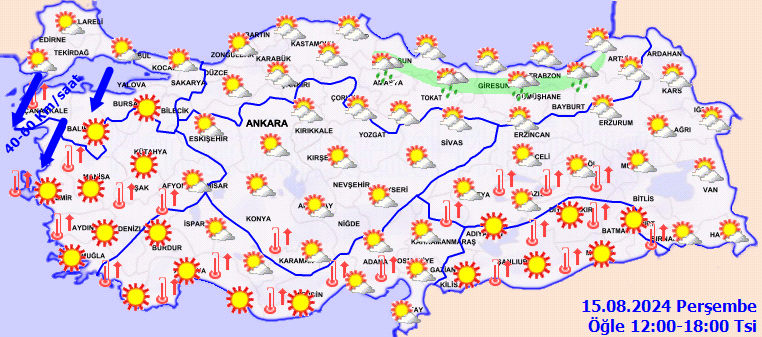 Meteorolojiden 15 Ağustos hava durumu raporu! O illerde sıcaklık 40 dereceyi aşacak! 3