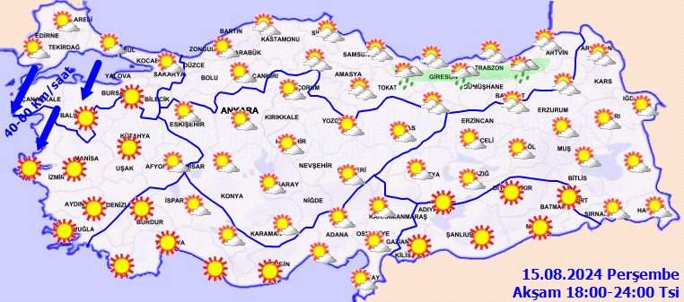 Meteorolojiden 15 Ağustos hava durumu raporu! O illerde sıcaklık 40 dereceyi aşacak! 4