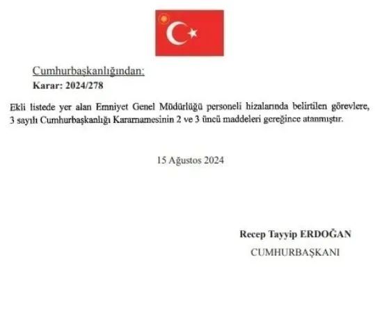 Emniyet Genel Müdürü ile Jandarma Genel Komutanı değişti! Atama kararları Resmi Gazete'de... 11