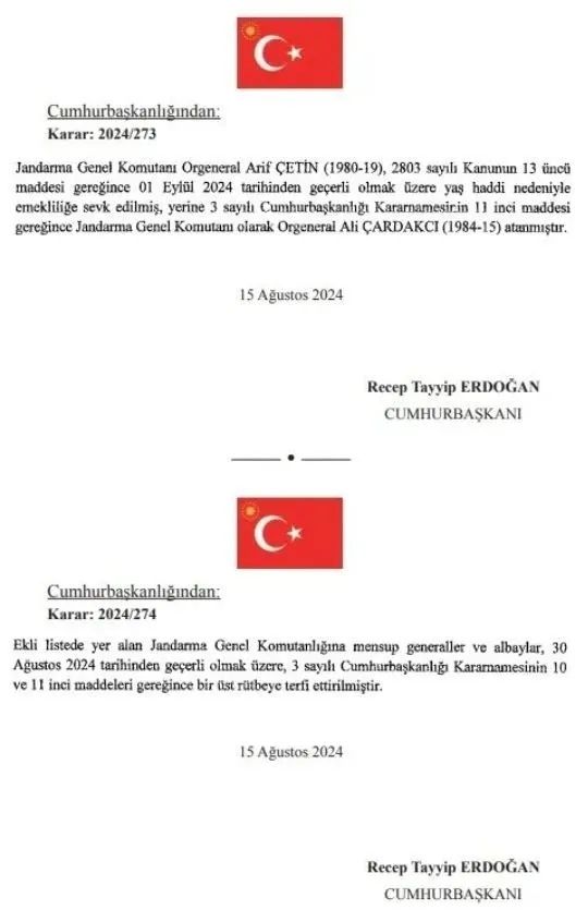 Emniyet Genel Müdürü ile Jandarma Genel Komutanı değişti! Atama kararları Resmi Gazete'de... 4