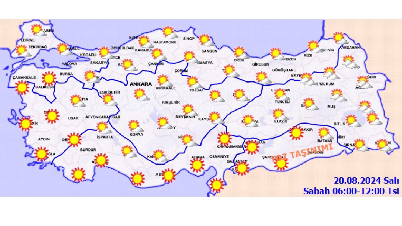 20 Ağustos 2024 Türkiye geneli hava durumu raporu yayınlandı! İşte il il hava durumu... 3