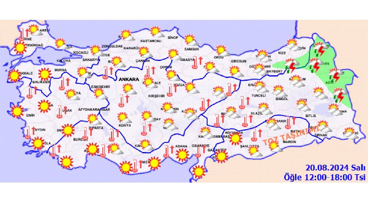 21 Ağustos 2024 Türkiye geneli hava durumu! İşte il il beklenen sıcaklıklar... 4