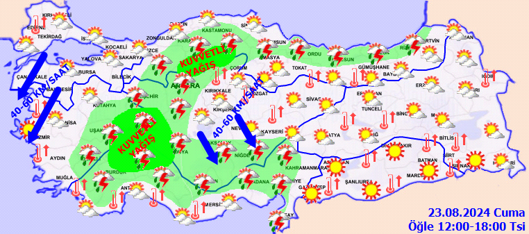 Meteorolojiden birçok il için kuvvetli yağış ve fırtına uyarısı! 3