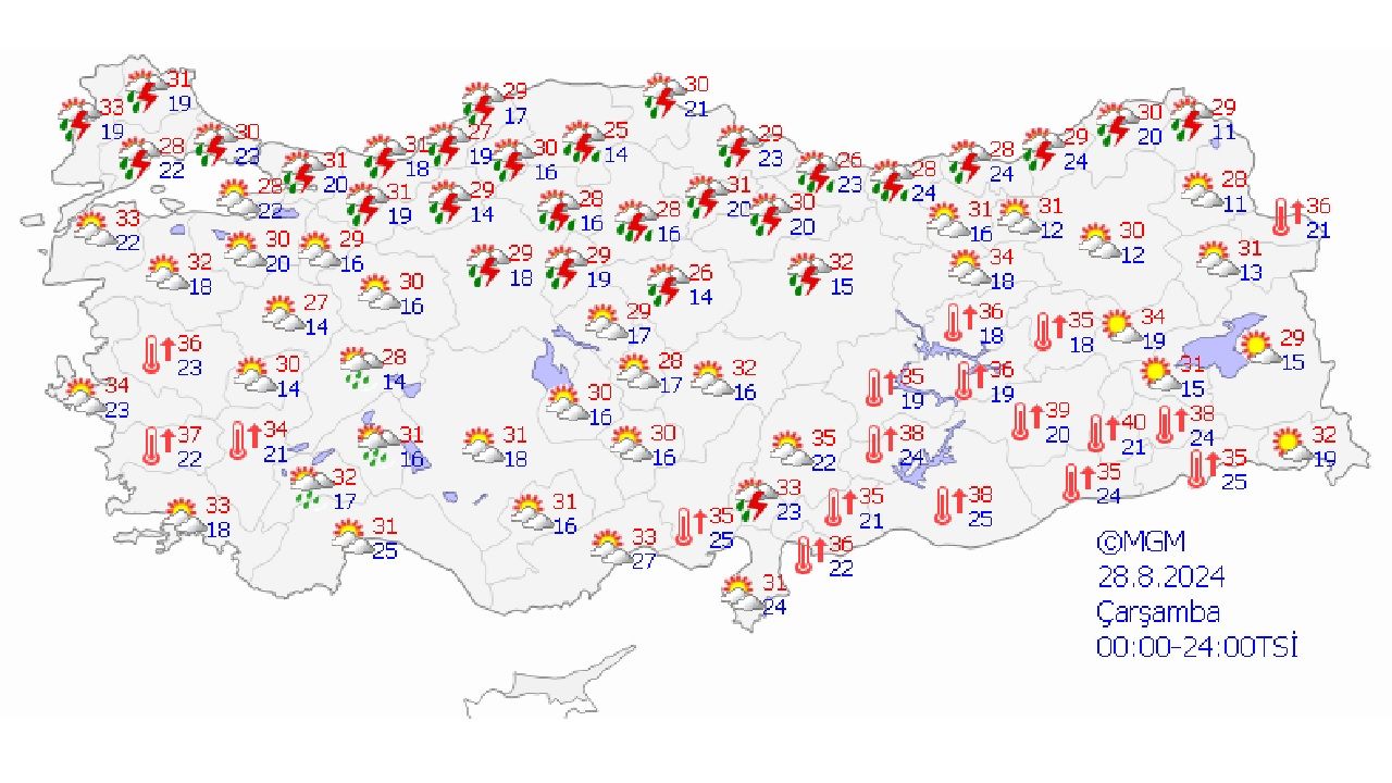 Türkiye geneli hava durumu 28 Ağustos 2024 | İşte yağışın etkili olacağı iller... 4