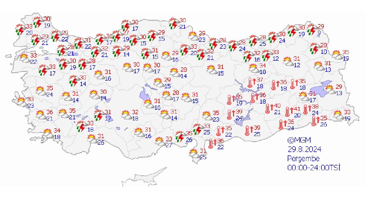 Türkiye geneli hava durumu 29 Ağustos 2024 | İşte İstanbul, Ankara ve İzmir gibi illerde beklenen sıcaklıklar... 1