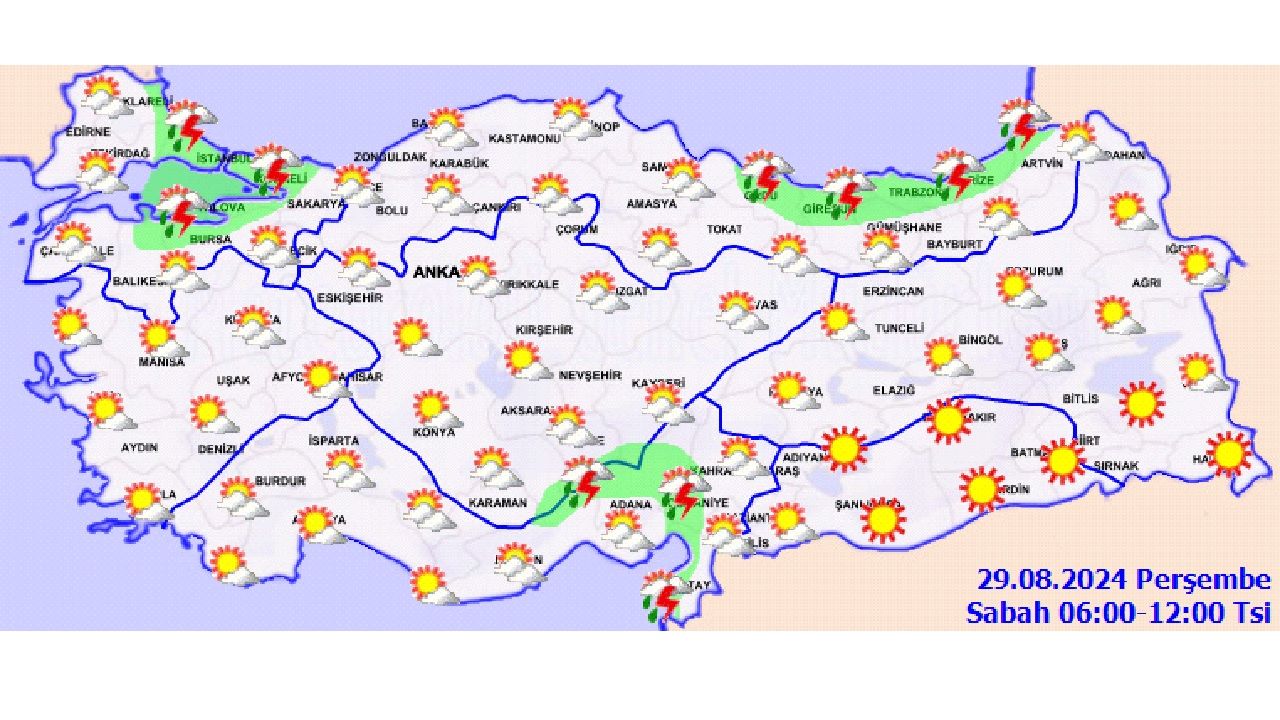 Türkiye geneli hava durumu 29 Ağustos 2024 | İşte İstanbul, Ankara ve İzmir gibi illerde beklenen sıcaklıklar... 3