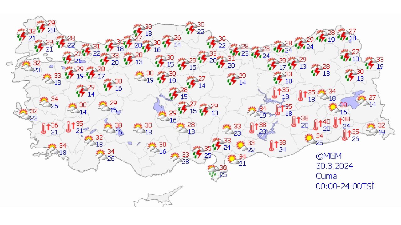 30 Ağustos 2024 Türkiye geneli hava durumu | İşte kuvvetli yağış beklenen o iller... 1