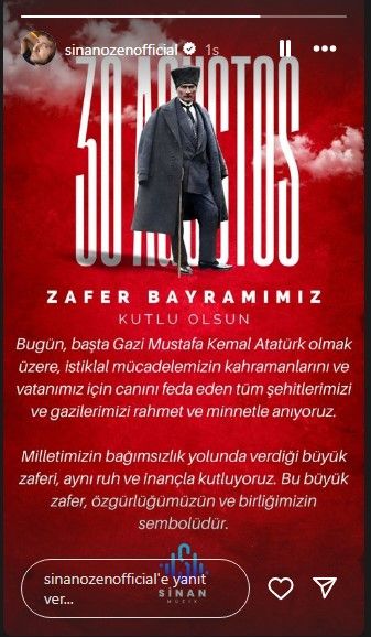 Ünlü isimlerden 30 Ağustos Zafer Bayramı paylaşımları 11