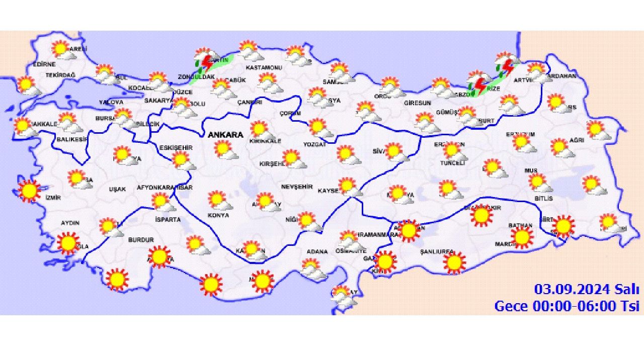 3 Eylül 2024 Türkiye geneli hava durumu! İşte il il beklenen sıcaklıklar... 4