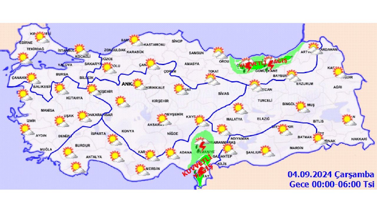 Meteoroloji Türkiye geneli hava durumu yayınlandı! İşte 4 Eylül 2024 il il beklenen hava durumu... 3