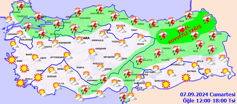 Meteorolojiden birçok il için kuvvetli yağış uyarısı! 3