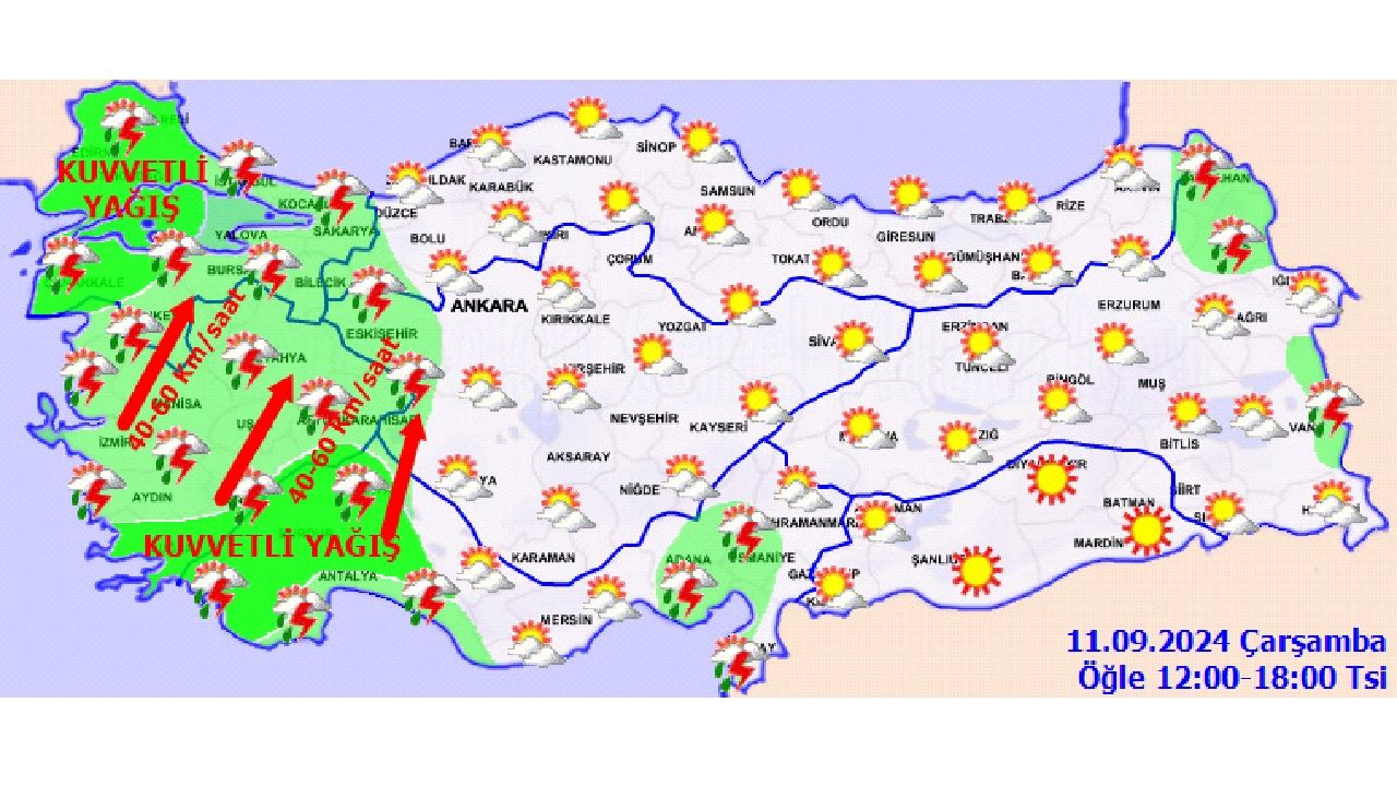 11 Eylül 2024 Çarşamba Türkiye geneli hava durumu! İşte il il beklenen sıcaklıklar... 4