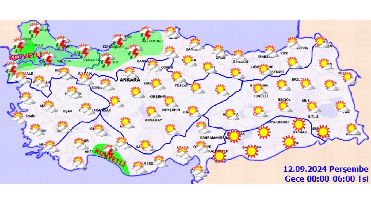 12 Eylül 2024 Türkiye geneli hava durumu raporu yayınlandı! İşte il il hava durumu... 3