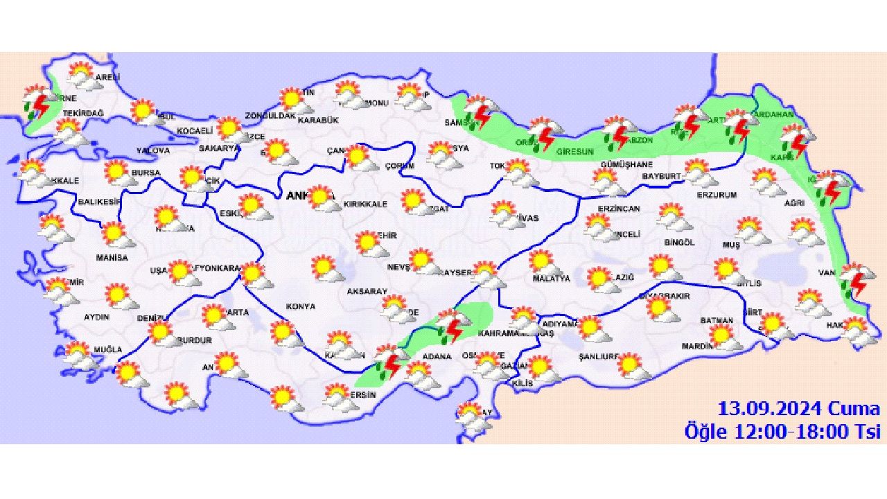 13 Eylül 2024 Türkiye geneli hava durumu! İşte İl il beklenen sıcaklıklar... 3