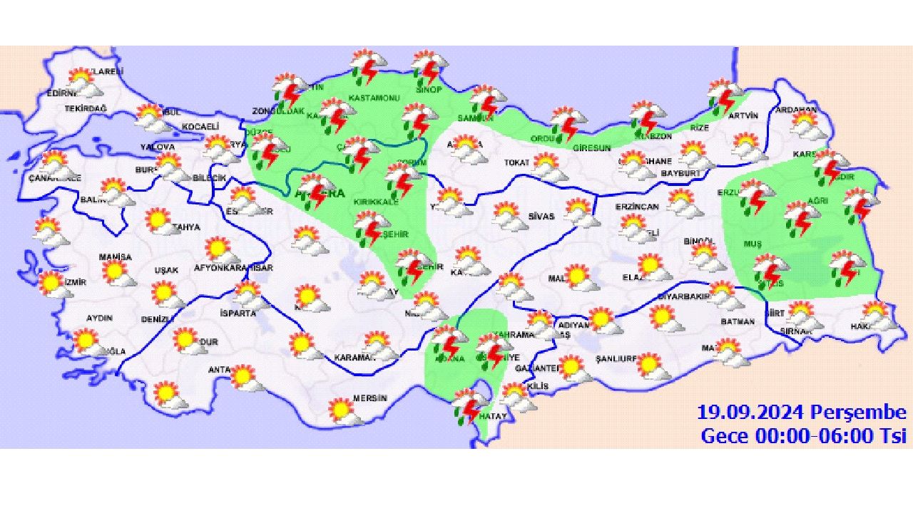 19 Eylül 2024 Perşembe Türkiye geneli hava durumu raporu yayınlandı! İşte il il beklenen sıcaklıklar... 2