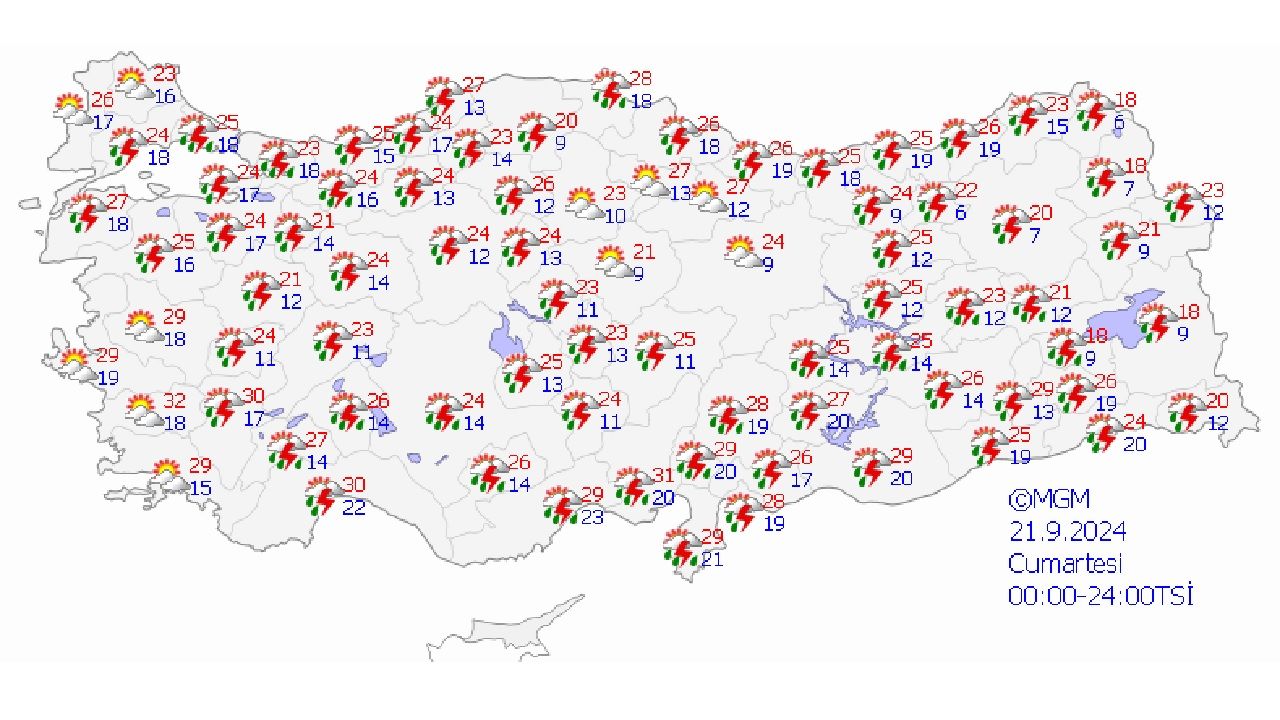 21 Eylül 2024 Meteoroloji hava durumu raporunu paylaştı! İşte il il beklenen sıcaklıklar... 1