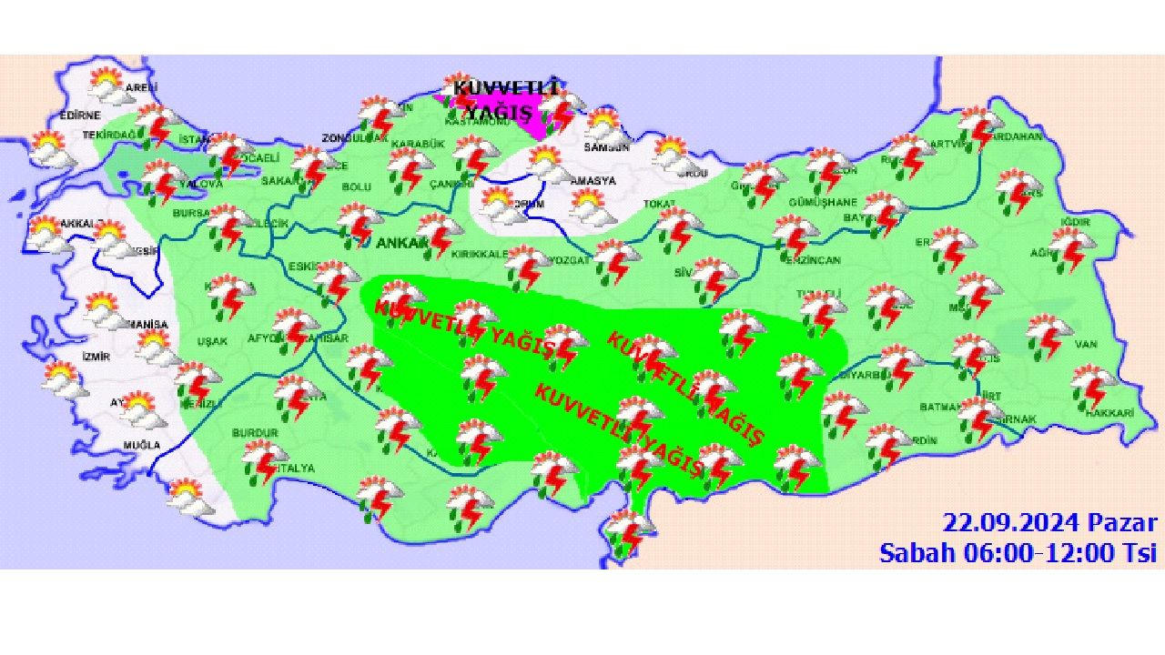 22 Eylül 2024 Türkiye geneli hava durumu raproru geldi! İşte il il beklenen hava durumu... 3