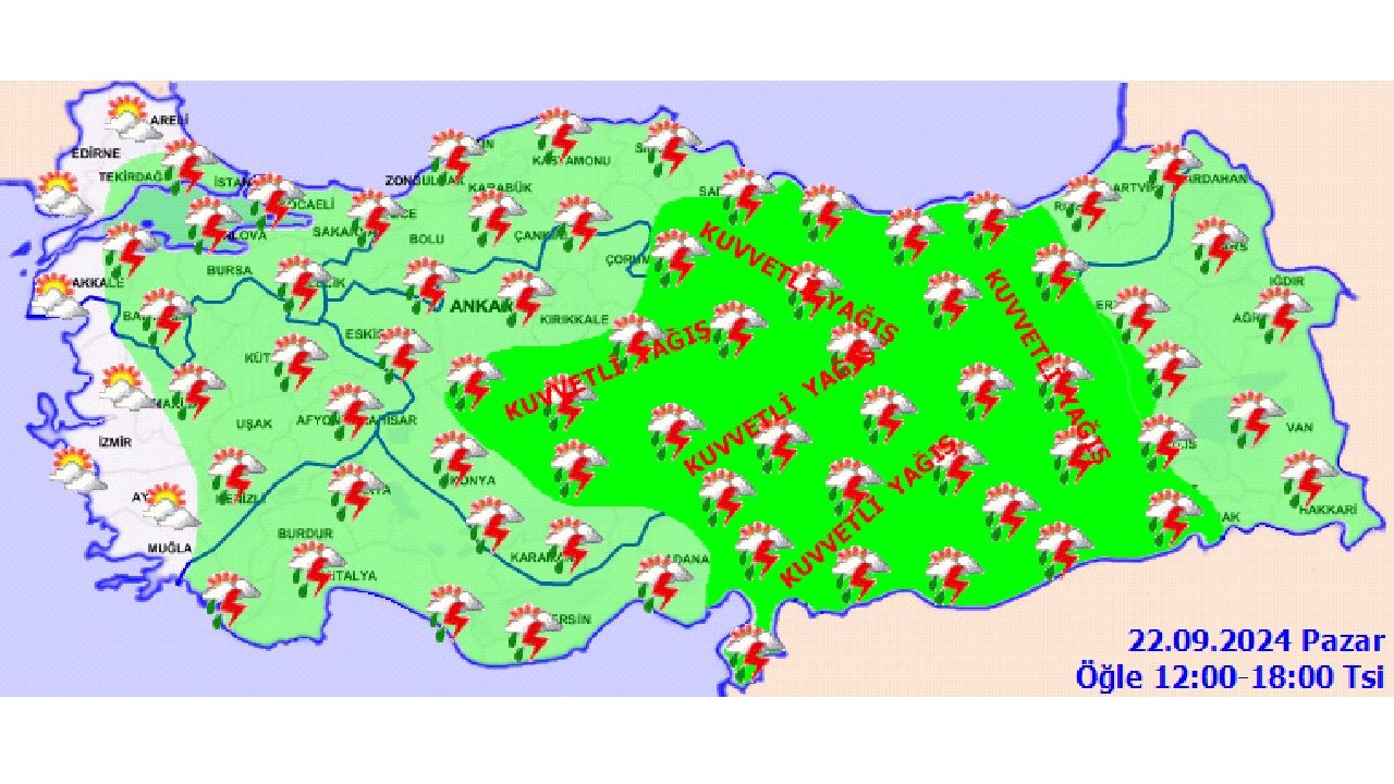 22 Eylül 2024 Türkiye geneli hava durumu raproru geldi! İşte il il beklenen hava durumu... 4