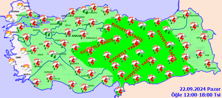 Meteoroloji'den saatli uyarı! Birçok il için sağanak yağış alarmı... 6
