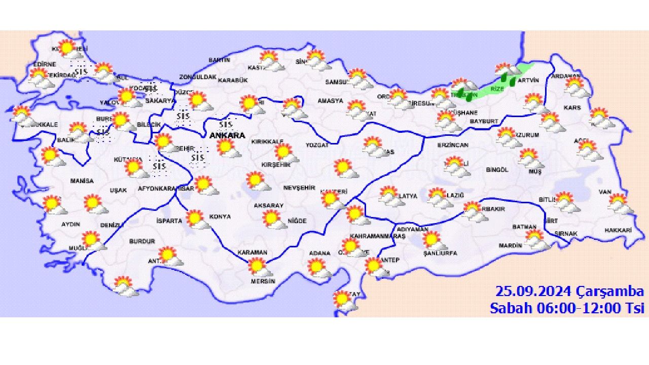 25 Eylül 2024 Türkiye geneli hava durumu raporu yayınlandı! İşte il il beklenen sıcaklıklar... 3