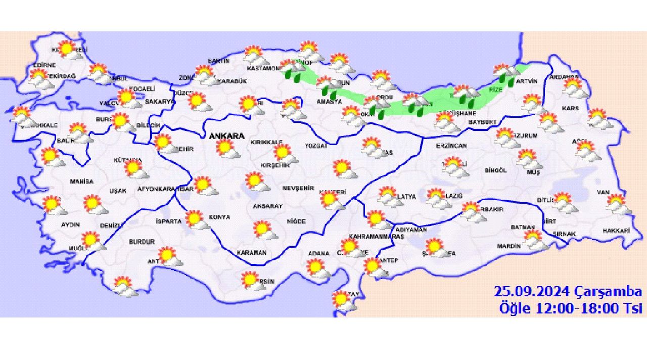 25 Eylül 2024 Türkiye geneli hava durumu raporu yayınlandı! İşte il il beklenen sıcaklıklar... 4