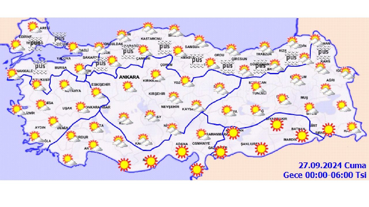 27 Eylül 2024 Türkiye geneli hava durumu! İşte İstanbul, Ankara ve İzmir başta olmak üzere beklenen sıcaklıklar... 2
