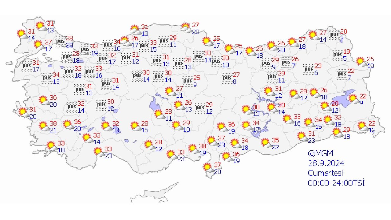 28 Eylül 2024 Türkiye geneli hava durumu raporu yayınlandı! İşte il il beklenen sıcaklıklar... 1