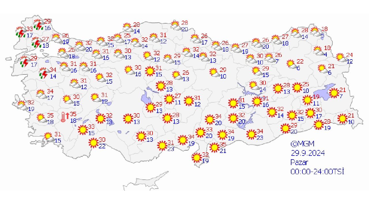 Meteoroloji'den 29 Eylül 2024 Pazar günü için tahminler yayınlandı! İşte il il hava durumu... 2