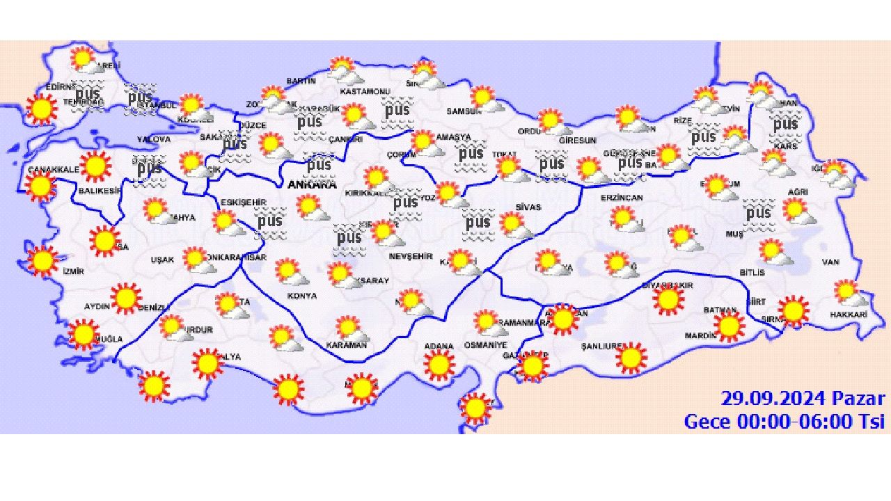 Meteoroloji'den 29 Eylül 2024 Pazar günü için tahminler yayınlandı! İşte il il hava durumu... 3